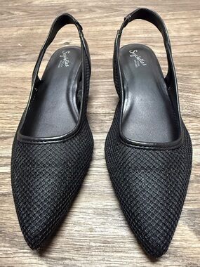 Seychelles Black Pointed Toe Slingback Flats